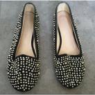 Image of Ballerines Sans marque Ballerines noires à strass dorés