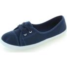 Image of Baskets Vera Collection Tennis femme basic en toile avec lacets, bleu marine