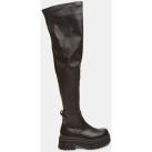 Image of Boots Bata Bottes cuissardes pour femme effet cuir