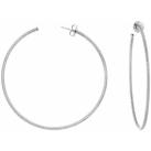 Image of Boucles oreilles Orusbijoux Boucles D'oreilles Créoles Argent Rhodié Très Grand Modèle