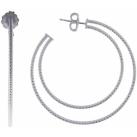 Image of Boucles oreilles Orusbijoux Boucles D'oreilles Créoles Deux Anneaux Modèle Moyen Argent