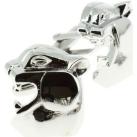 Image of Boutons de manchettes Clj Charles Le Jeune Boutons de manchette Tête de tigres Gris argent