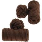 Image of Boutons de manchettes Clj Charles Le Jeune Passementerie Cylindre Marron Chocolat