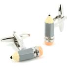 Image of Boutons de manchettes Cravate Avenue Signature Boutons de manchette Crayon Bleu
