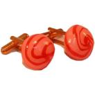 Image of Boutons de manchettes La Fille Du Consul Boutons de manchette Bonbon Rouge