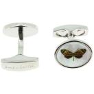 Image of Boutons de manchettes Simon Carter Boutons de manchette Papillon Argenté et nacre