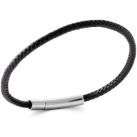 Image of Bracelets Brillaxis Bracelet cuir noir et acier