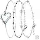 Image of Bracelets Sc Crystal B040-ARGENT+B2371-ARGENT+B2381-NOIR