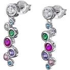 Image of Collier Lotus Boucles d'oreilles Silver pierres multicolores