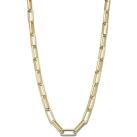 Image of Collier Lotus Chaine femme maille forçat acier doré