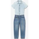 Image of Combinaisons Le Temps des Cerises Combinaison pantalon cozette en jeans bleu