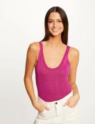 Image of Débardeur pull avec bretelles framboise femme