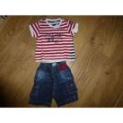 Image of Ensembles enfant Orchestra Ensemble short jean + t-shirt rayé Orchestra - 6 mois