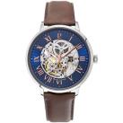 Image of Montre Pierre Lannier AUTOMATIC Cadran Bleu Bracelet Cuir Brun