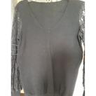 Image of Pull Morgan Pull noir manche dentelle