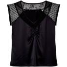 Image of Pyjamas / Chemises de nuit Pomm'poire Top de pyjama noir Pivoine