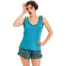 Image of Pyjamas / Chemises de nuit Pomm'poire Top + short Féline
