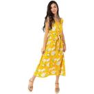Image of Robe Coton Du Monde longue manches volantées KAYLA fleurie jaune