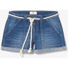 Image of Short Le Temps des Cerises Short bloom en jeans bleu foncé