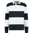 Image of T-shirt State Of Art Polo Manches Longues Rayé Bleu Foncé