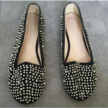 Image of Ballerines Sans marque Ballerines noires à strass dorés