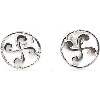 Image of Boucles oreilles Bijoux Basques Boucles d'oreilles croix basque cordon argent 9 mm