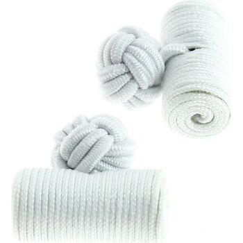Image of Boutons de manchettes Clj Charles Le Jeune Passementerie Cylindre Blanc pur