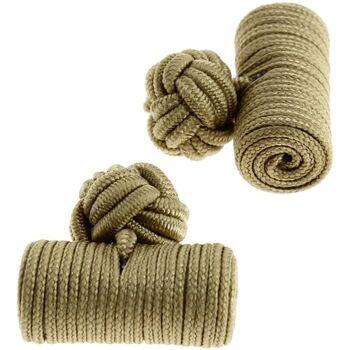 Image of Boutons de manchettes Clj Charles Le Jeune Passementerie Cylindre Marron