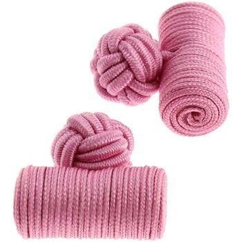 Image of Boutons de manchettes Clj Charles Le Jeune Passementerie Cylindre Rose