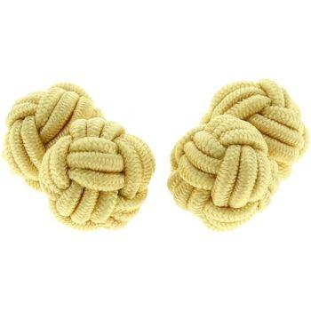 Image of Boutons de manchettes Clj Charles Le Jeune Passementerie RONDO Jaune poussin