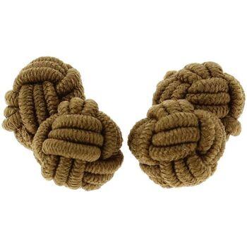 Image of Boutons de manchettes Clj Charles Le Jeune Passementerie RONDO Marron moka