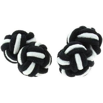 Image of Boutons de manchettes Clj Charles Le Jeune Passementerie RONDO Noir et blanc