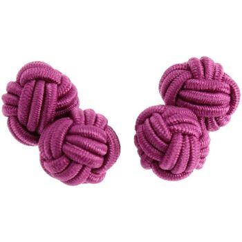 Image of Boutons de manchettes Clj Charles Le Jeune Passementerie RONDO Rose Aubergine