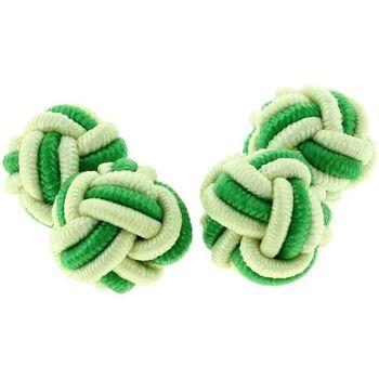 Image of Boutons de manchettes Clj Charles Le Jeune Passementerie RONDO Vert citron