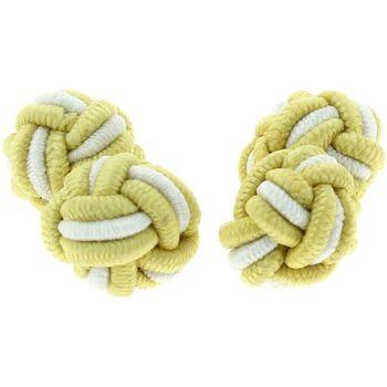 Image of Boutons de manchettes Clj Charles Le Jeune Passementerie RONDO jaune Citron