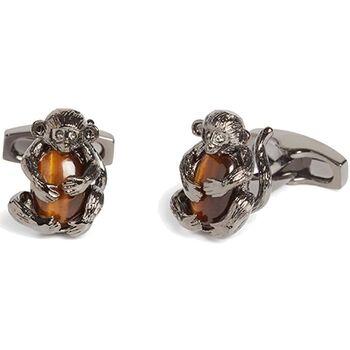 Image of Boutons de manchettes Simon Carter Boutons de manchette Darwin monkey Marron