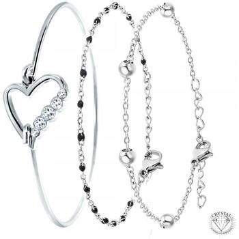 Image of Bracelets Sc Crystal B040-ARGENT+B2371-ARGENT+B2381-NOIR