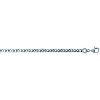 Image of Collier Brillaxis Chaine maille gourmette argent rhodié 70 cm