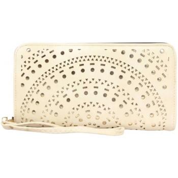 Image of Portefeuille A Découvrir ! Grand portefeuille zippé déco Beige ajouré or