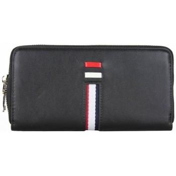 Image of Portefeuille A Découvrir ! Portefeuille à zip - Déco bande tissu - Noir