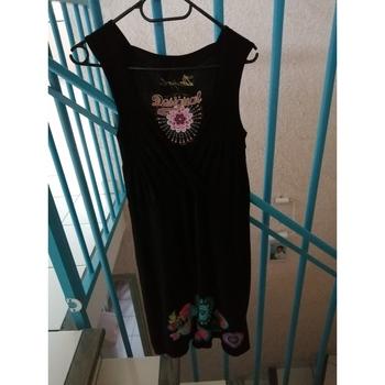 Image of Robe courte Desigual Robe noire sans manche en petit lainage Désigual Taille 36