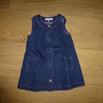 Image of Robe enfant Kitchoun Robe en jean 9 mois sans manches - Kitchoun
