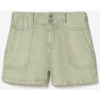 Image of Short Le Temps des Cerises Short pagode en lin kaki clair