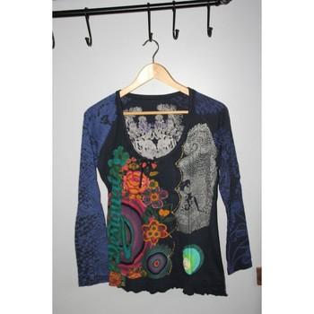 Image of T-shirt Desigual Tee-shirt manches longues bleu marine Desigual taille L