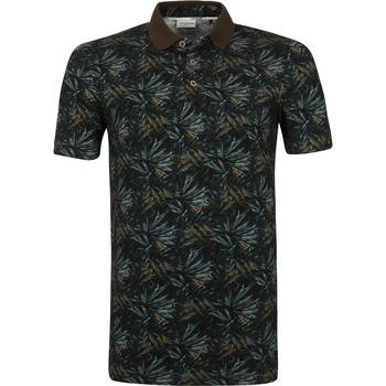 Image of T-shirt No Excess Polo Piqué Imprimé Vert Foncé