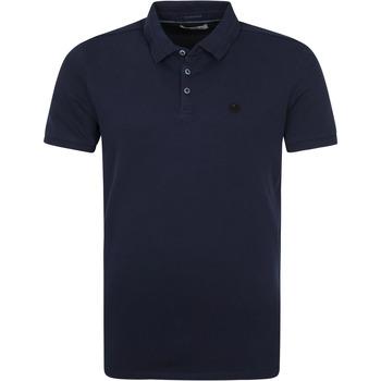 Image of T-shirt No Excess Polo Stone Washed Bleu Foncé