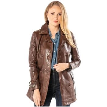 Image of Trench Daytona Veste Trench en cuir femme Ref 31724 Bison
