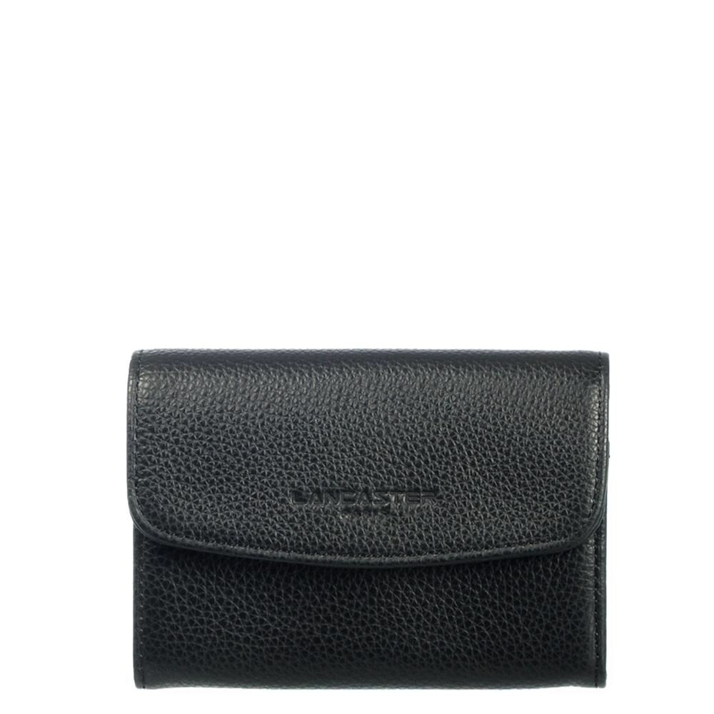 Image of <p>Porte-monnaie intemporel Lancaster à la jolie finition foulonnée éponyme. <br />Fermé par rabat et bouton pression ce porte-monnaie dispose d'un soufflet ouvert ainsi que de deux autres soufflets fermés par zip pour y ranger sa monnaie. <br />En plus,