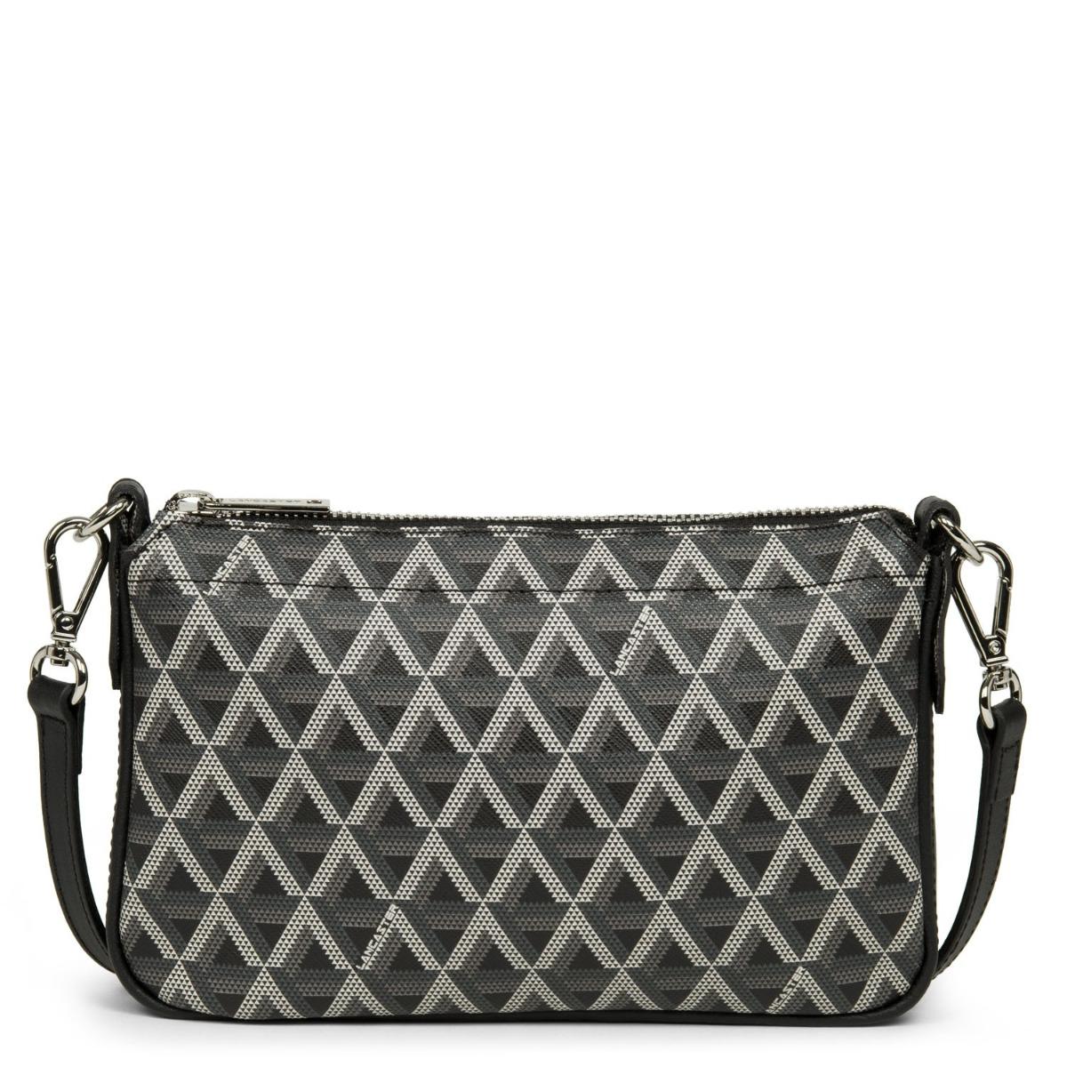 Image of <p>Sac Pochette <strong>Lancaster Ikon</strong> en toile enduite garnie refente de cuir de vachette finition lisse.<br /> Son format compact n'emportera que le strict nécessaire. <br />L'intérieur se compose d'une poche zippée. <br />- Hauteur de la bando