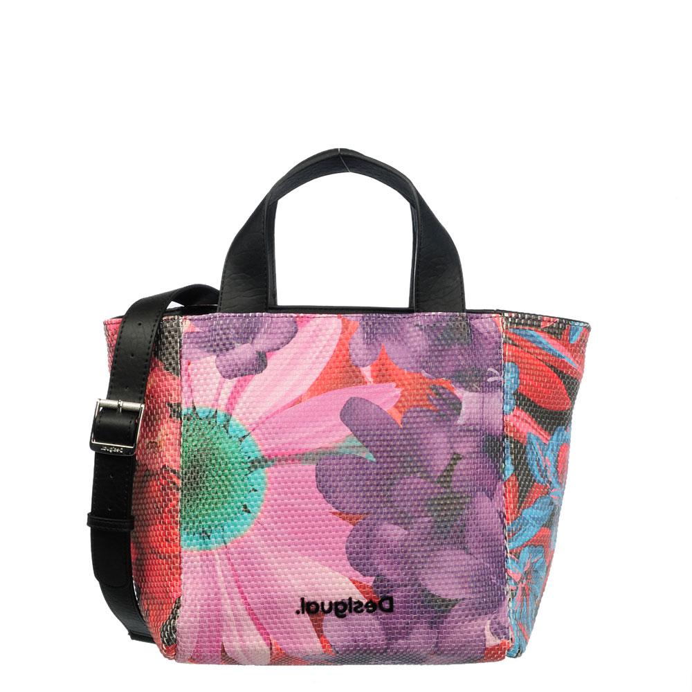 Image of <p>Sac à main avec bandoulière <strong>Desigual Lacroix</strong>. <br />Un joli cabas en similicuir tressé qui contient une poche zippée. <br />Sa bandoulière amovible vous permettra de le porter croisé ou sur l'épaule. <br />Fermeture zippée. <br />- Lar